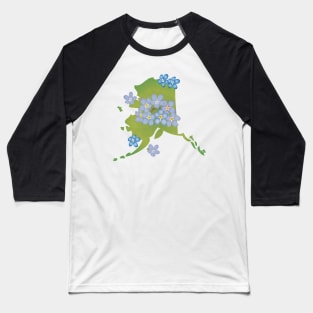 Alaska Forget-Me-Not Baseball T-Shirt